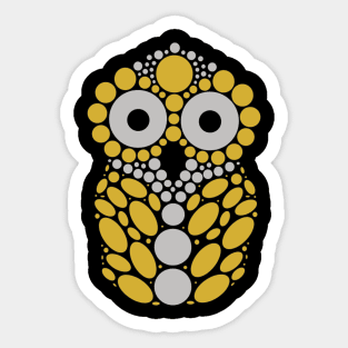 Gold and Silver Owl Sticker